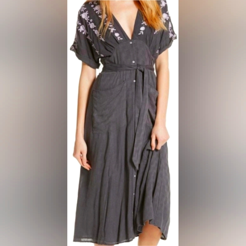 Free People Love to Love You Gauzy Woven Midi Dress